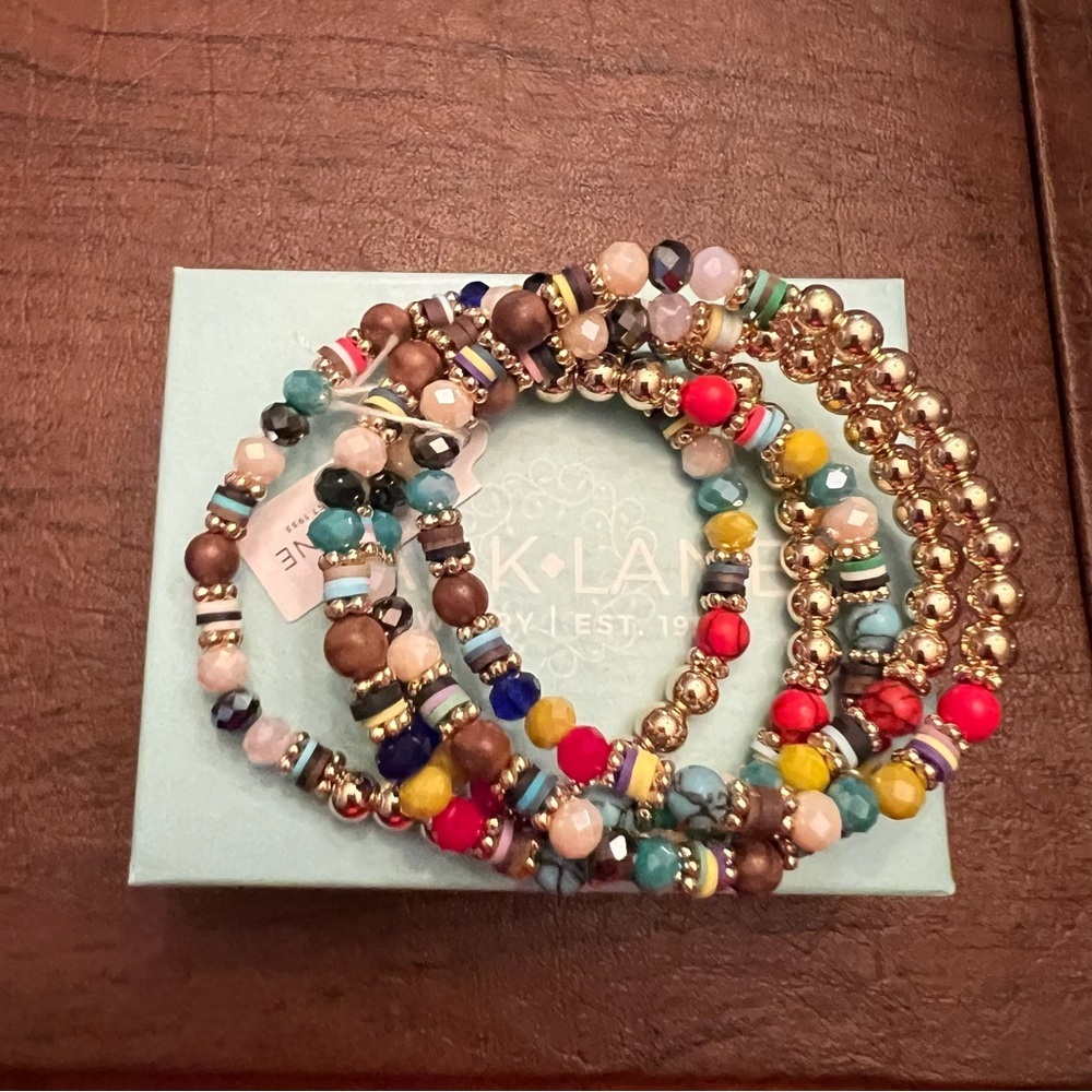 Park Lane HEARTLAND Beaded Bracelets, Set of 5, Stretch to Fit, Boho-Chic, NWT - Picture 5 of 9